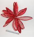 Květina s klipsem dekorace červená 20 cm