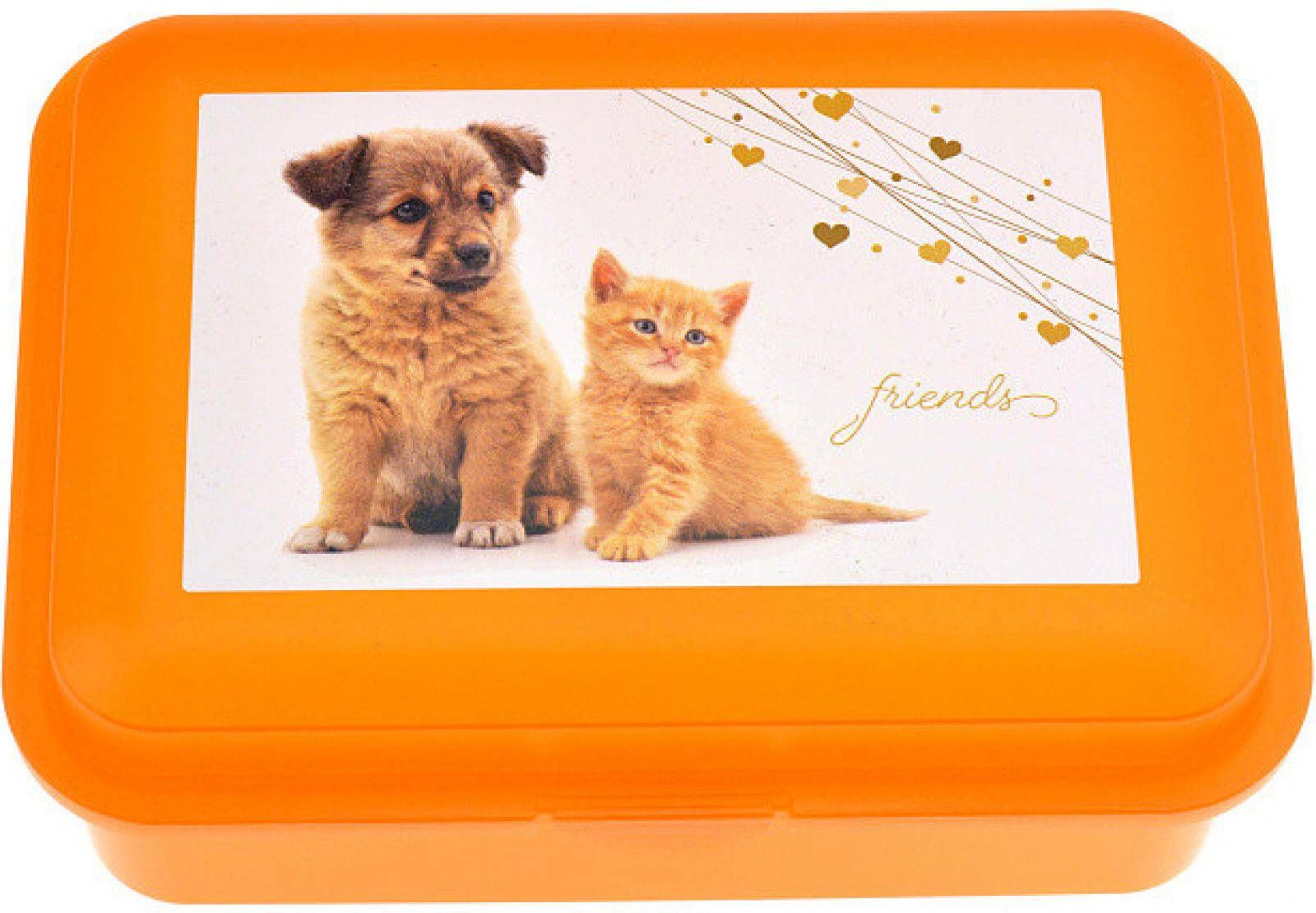 svačinový box kočka a pes oranž Tvar