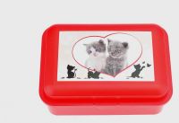 svačinový box koťata červený 18 x 13 x 7 cm