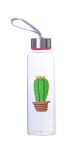 Skleněná láhev s víčkem Detox 390ml Kaktus