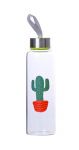 Skleněná láhev s víčkem Detox Kaktus, 390ml
