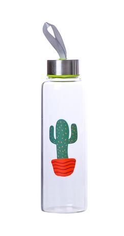 Skleněná láhev s víčkem Detox Kaktus, 390ml Toro