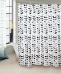 Sprchový závěs polyester motiv listy 180 x 180 cm Toro