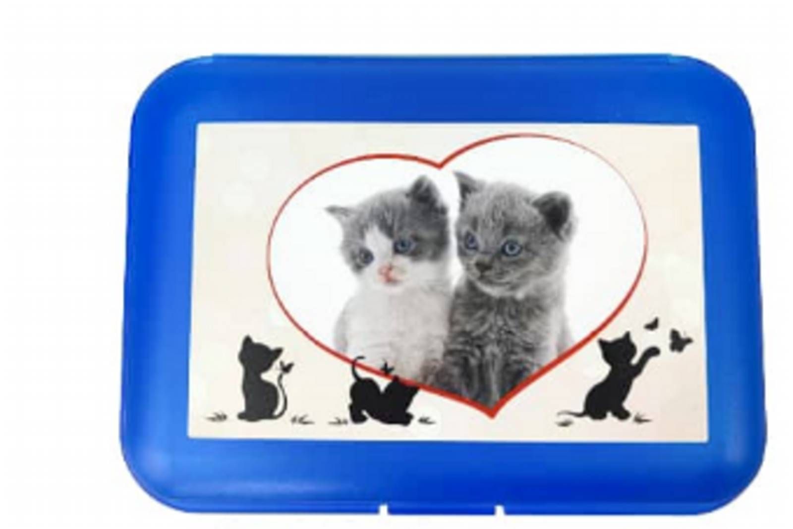 svačinový box koťata modrý 18 x 13 x 7 cm Tvar