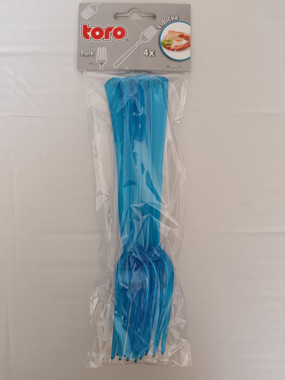 Plastové vidličky modré 4ks Toro