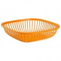 Košík na chléb - plast - oranž 26x26x7 cm
